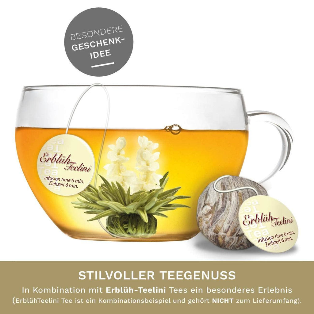 Taza de cristal Teelini de 200 ml con tapa integrada