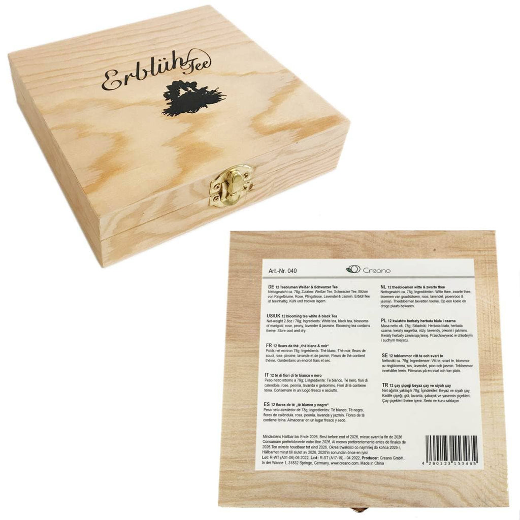 Juego de té floral Creano en caja de madera de regalo