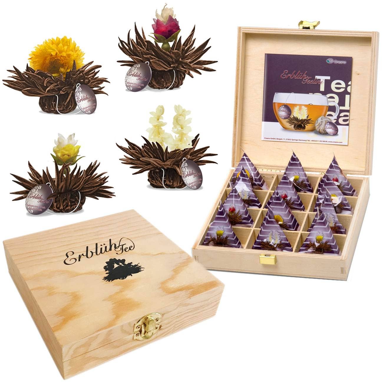 Caja de regalo de madera con té negro Teelini