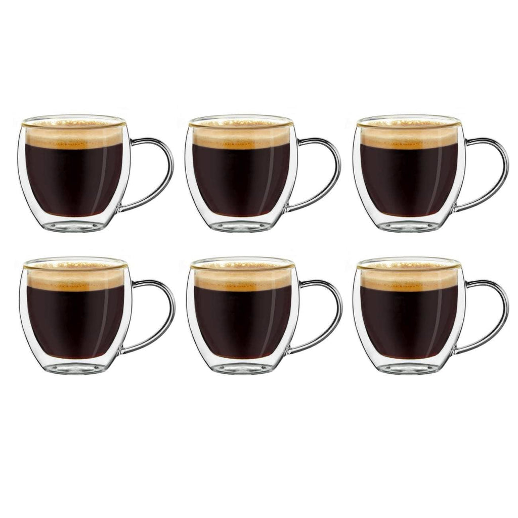 Juego de 6 vasos térmicos altos para espresso, 100 ml