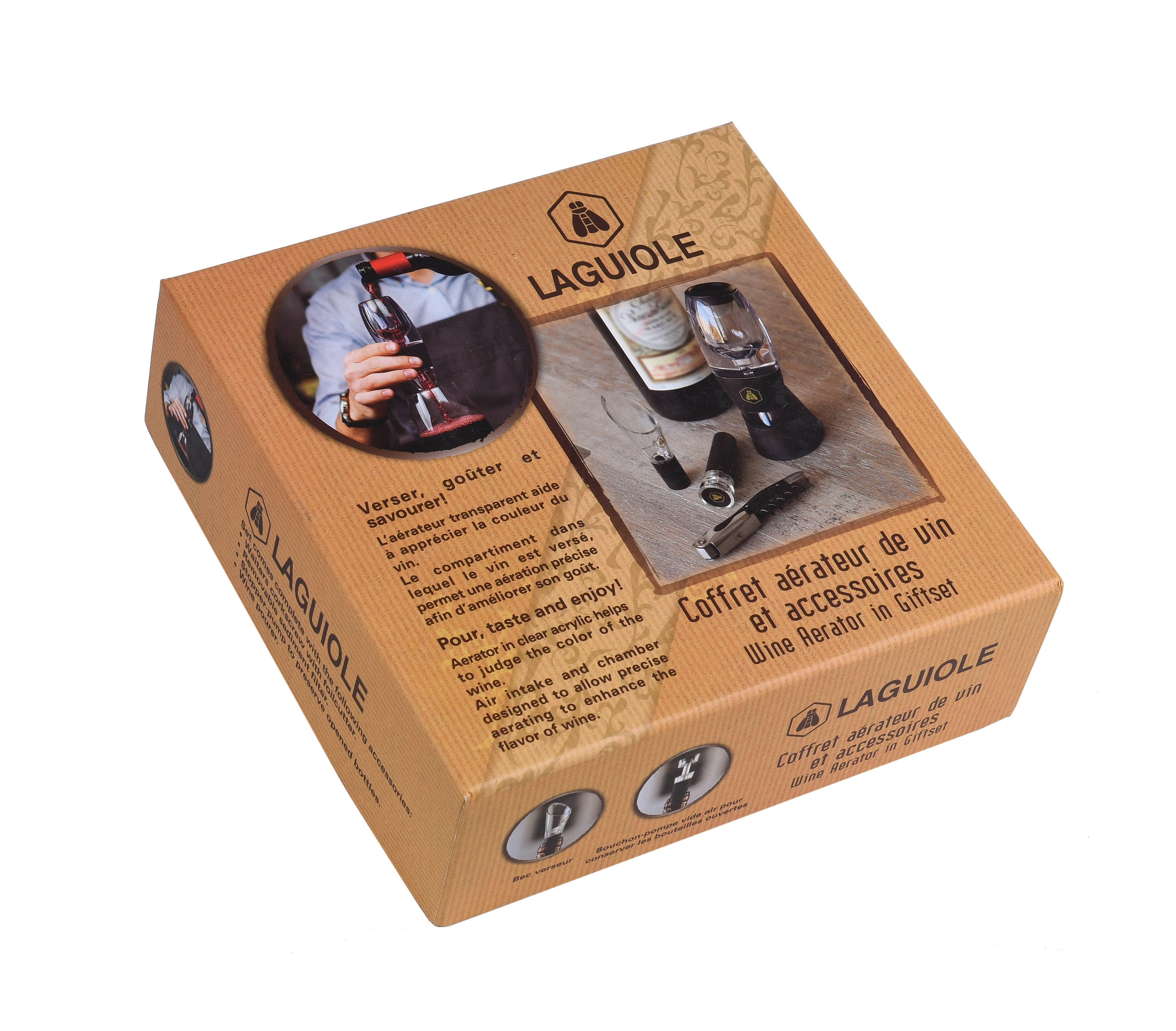 Laguiole Aerador de vinho e seus acessórios