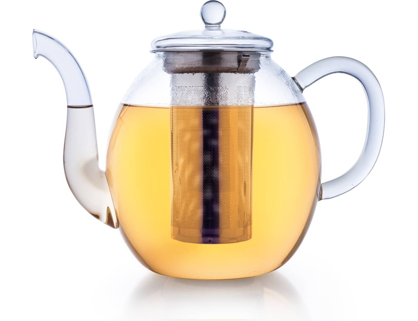 Bule alto de vidro Creano 1,5 litros com infusor de aço inox e tampa de vidro