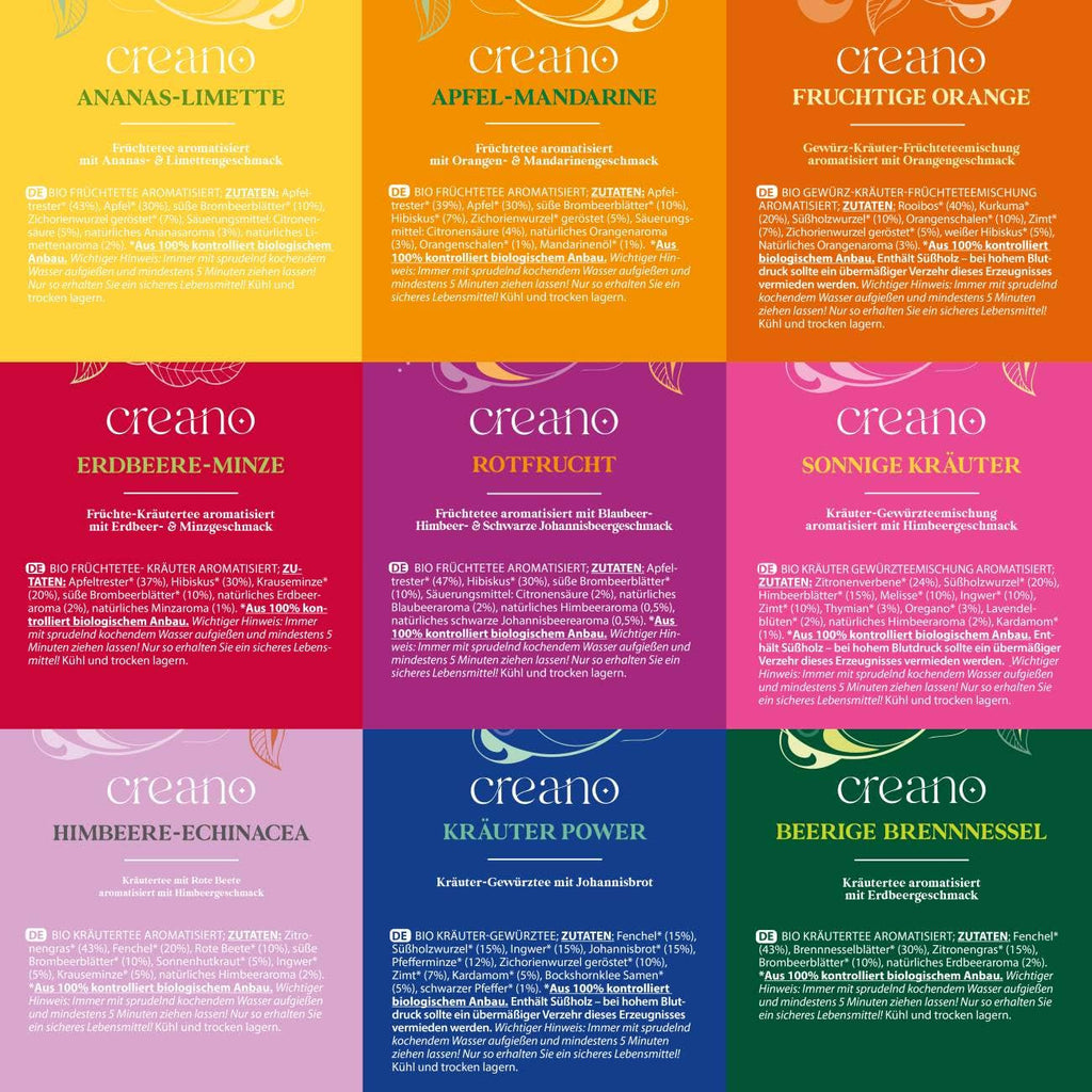 Juego de regalo de 27 bolsitas de té orgánico 54 g