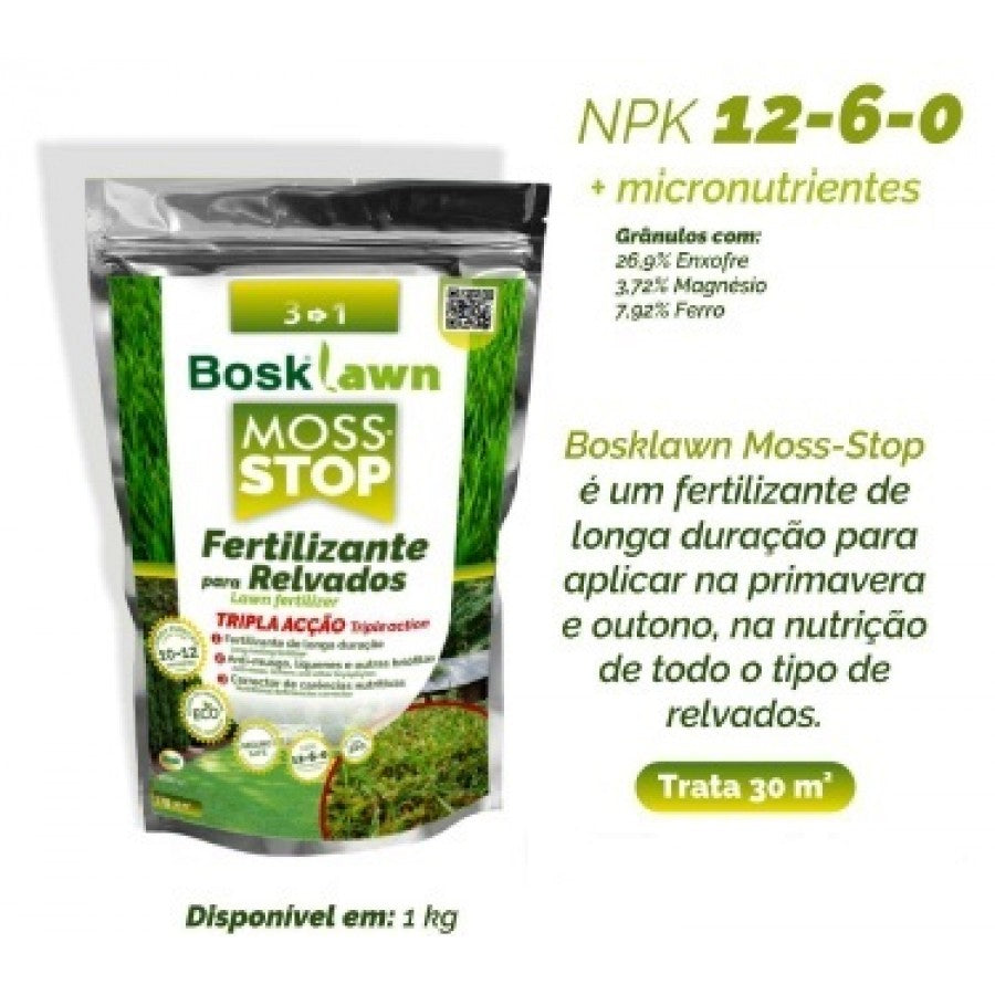 Bosk Lawn Anti-musgo Fertilizante para Relvados 1kg