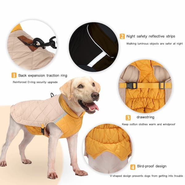 Casaco Impermeável de Inverno para Cães com Faixas Refletoras – Tamanhos M a 5XL