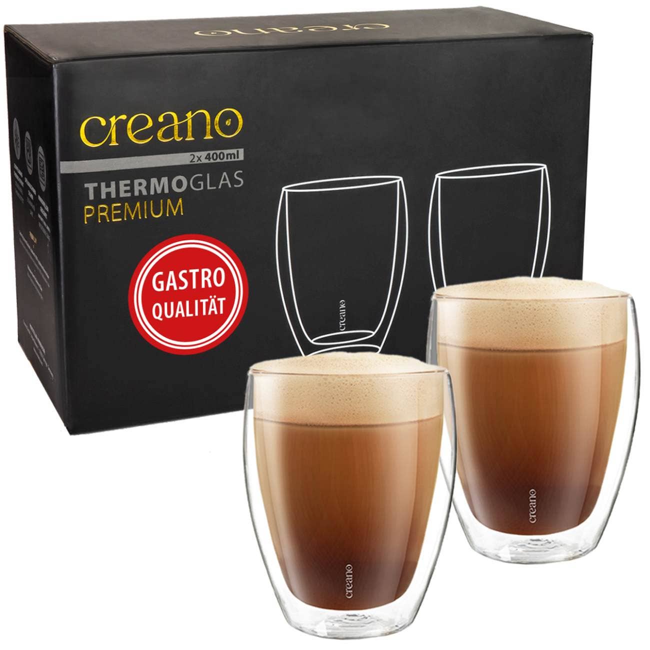 Conjunto de 2 copos Creano de parede dupla em qualidade gastronômica, 400 ml