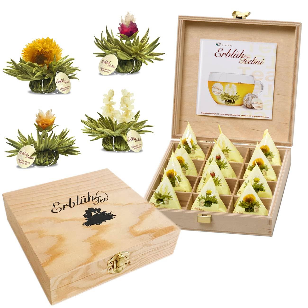 Caja de regalo de madera con té blanco Teelini