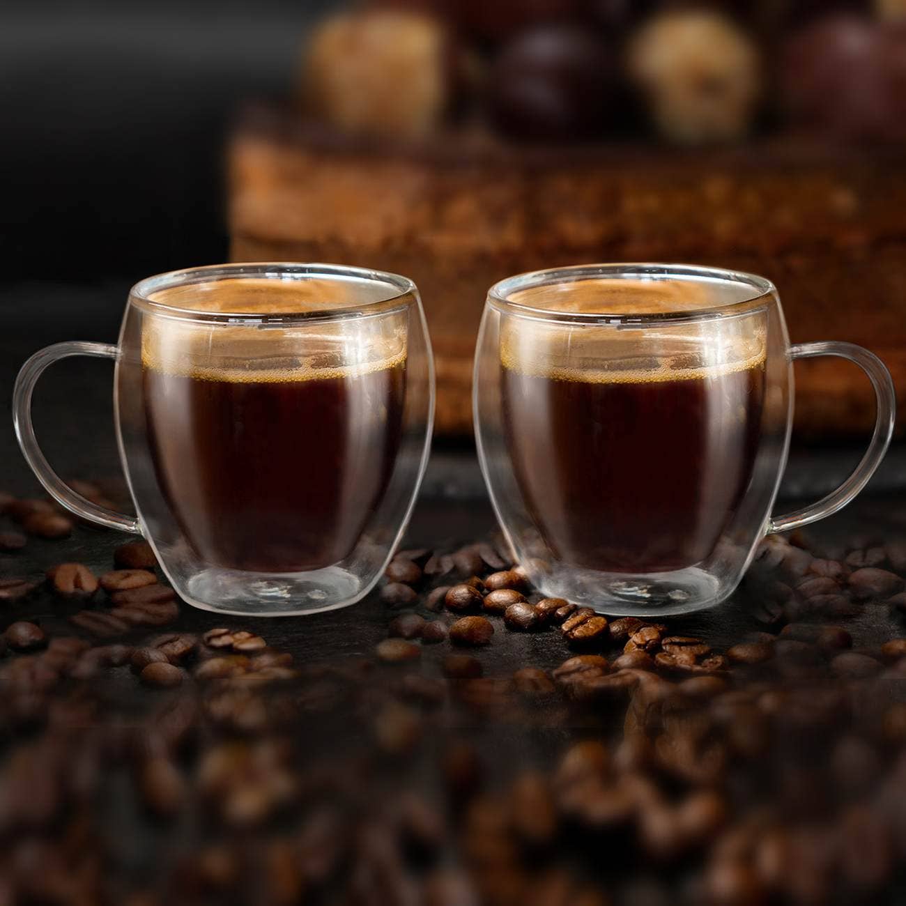 Juego de 6 vasos térmicos altos para espresso, 100 ml
