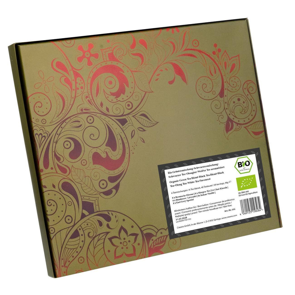 Set de regalo de té orgánico 48 bolsitas de té orgánico en 6 variedades - 96g *¹