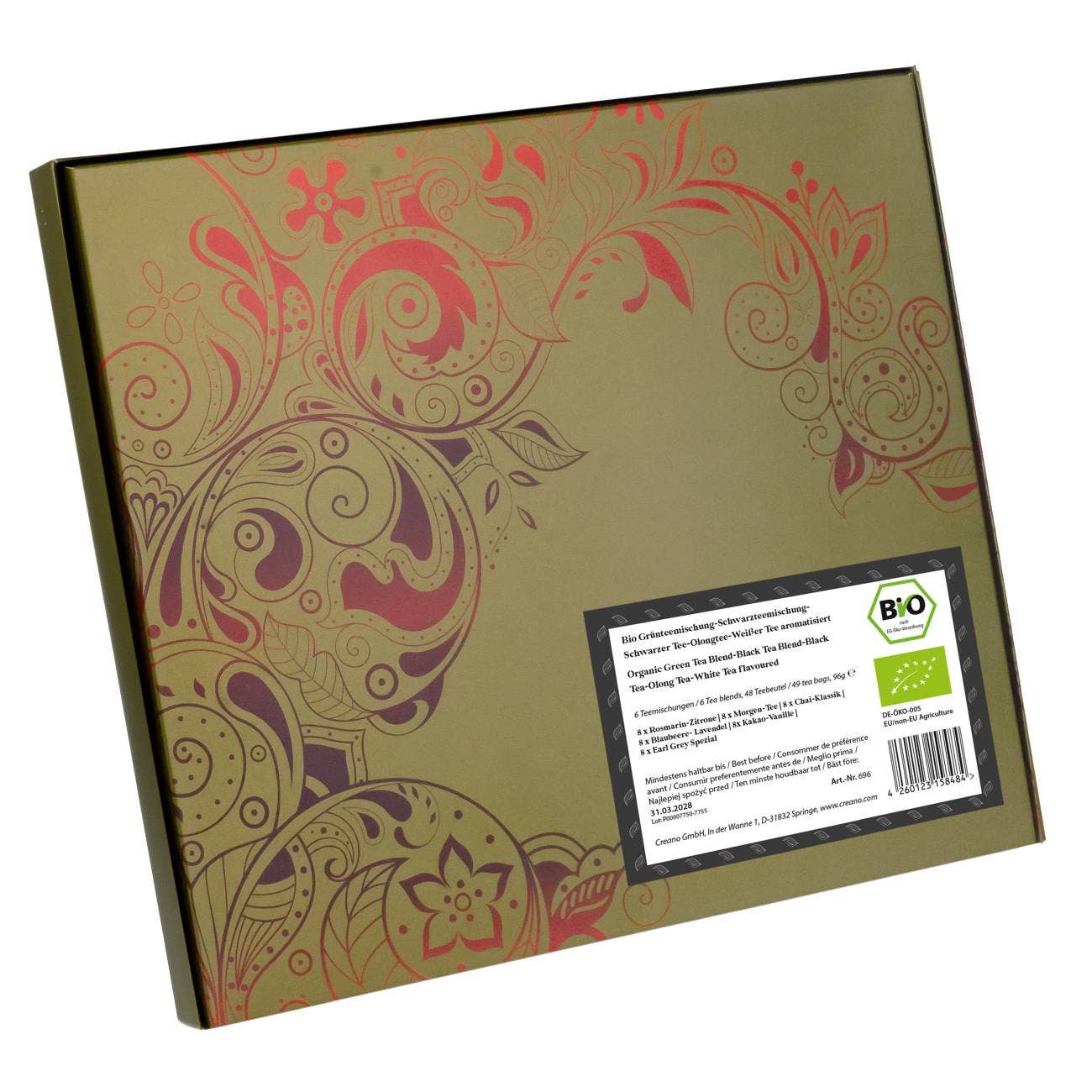 Set de regalo de té orgánico 48 bolsitas de té orgánico en 6 variedades - 96g *¹