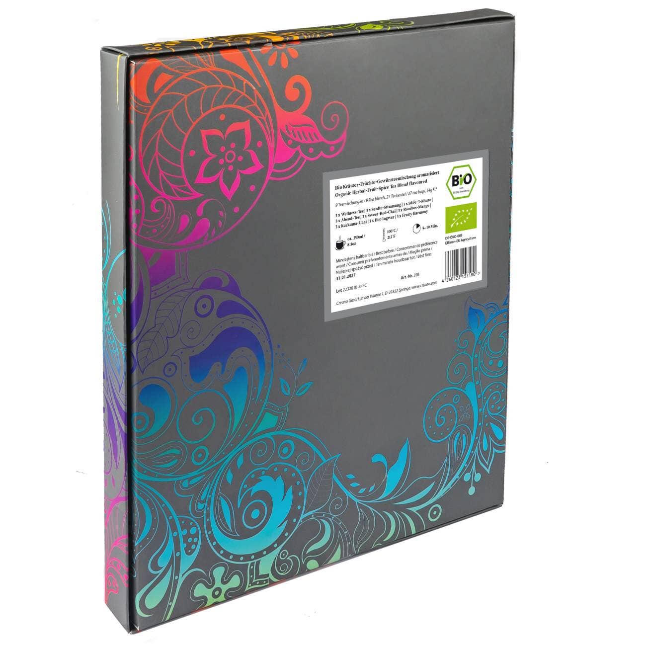 Té de hierbas orgánico — caja de regalo con 27 bolsitas