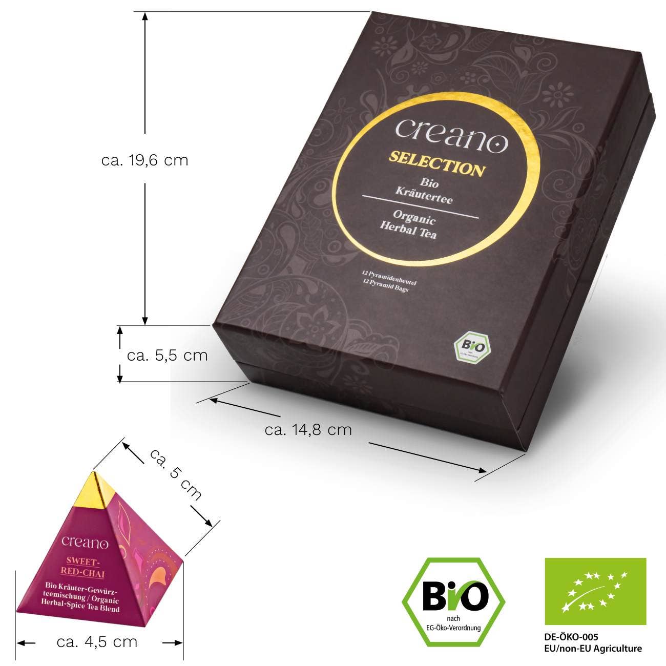 Conjunto Presente Orgânico com 12 Pirâmides de Chá 30g