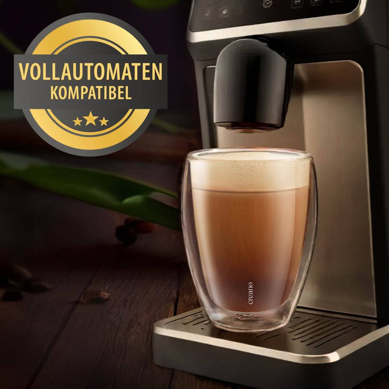Juego de 2 vasos Creano de doble pared de calidad gastronómica, 400 ml