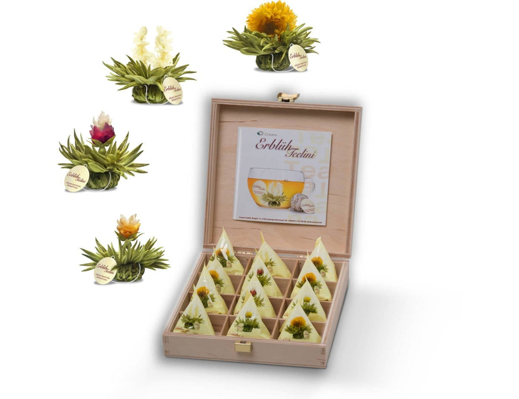 Caja de regalo de madera con té blanco Teelini