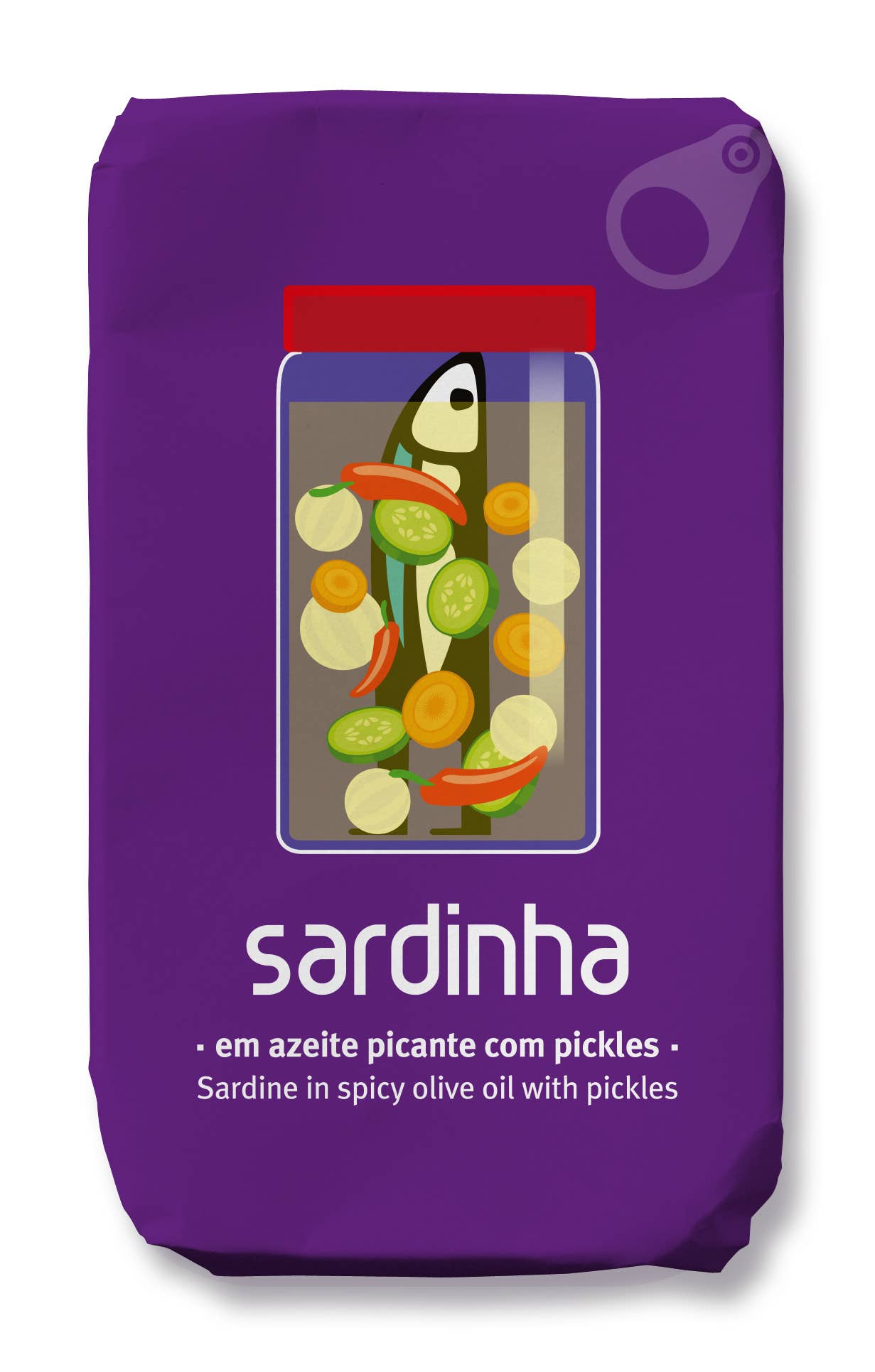 Sardinha em azeite picante com pickles