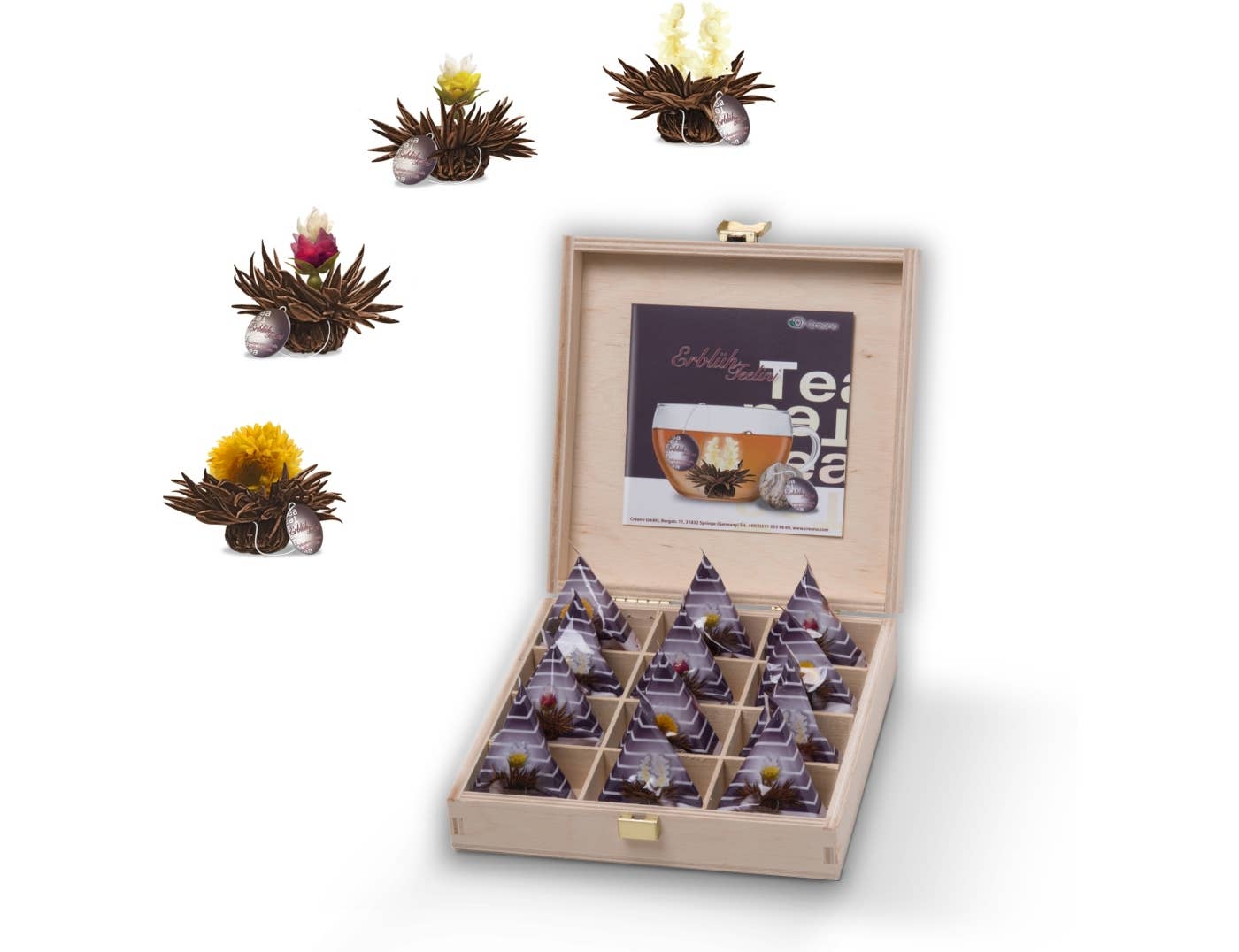 Caja de regalo de madera con té negro Teelini